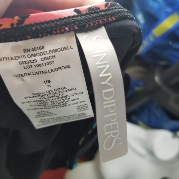 Skinnydippers Miraclesuit baby kiss cinch ruffle dark floral one piece swimsuit - Picture 9 of 11